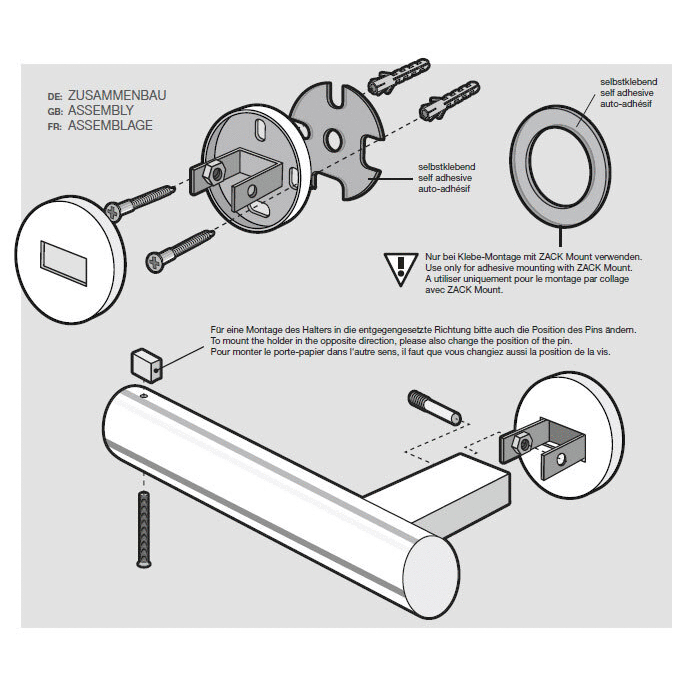 Zack Scala Polished Stainless Steel Toilet Roll Holder - Premium Minimalist Design