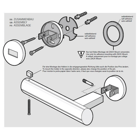 Zack Scala Polished Stainless Steel Toilet Roll Holder - Premium Minimalist Design