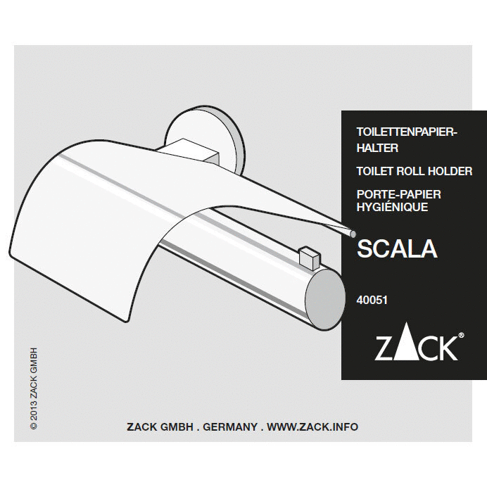 Zack Scala Polished Stainless Steel Covered Toilet Roll Holder - Premium Protection & Style