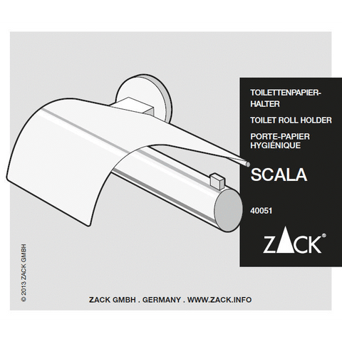 Zack Scala Polished Stainless Steel Covered Toilet Roll Holder - Premium Protection & Style