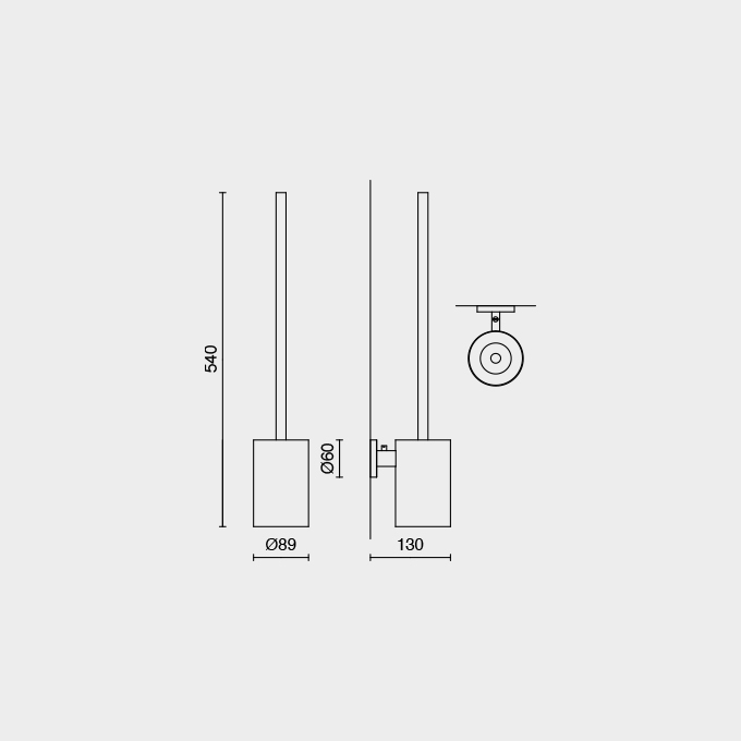 Zack Scala Polished Stainless Steel Wall Toilet Brush - Premium Bathroom Hygiene