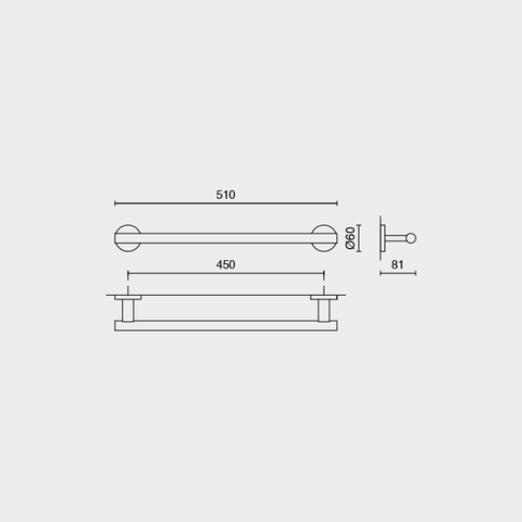 Zack Scala Polished Stainless Steel 51 cm Towel Rail - Premium Bathroom Elegance