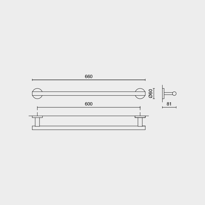 Zack Scala Polished Stainless Steel 66 cm Towel Rail - Premium Bathroom Luxury