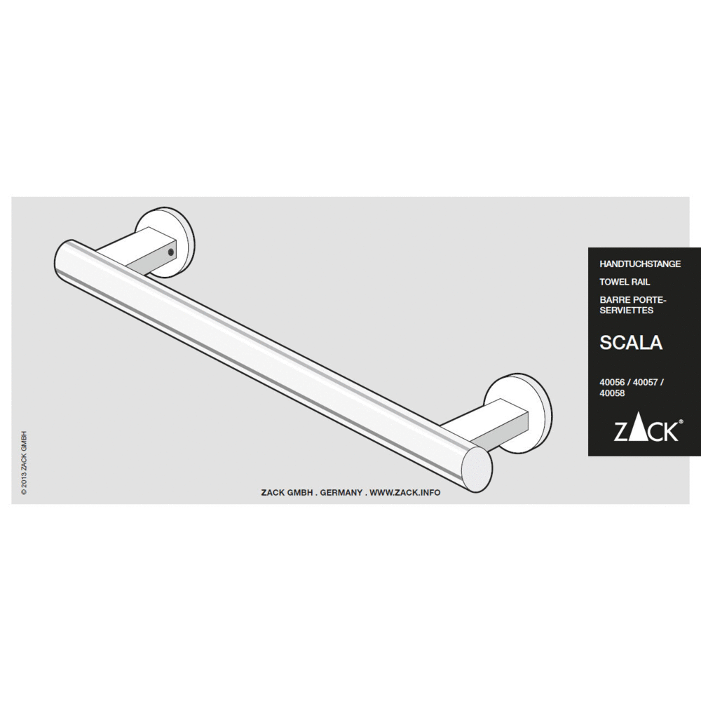 Zack Scala Polished Stainless Steel 66 cm Towel Rail - Premium Bathroom Luxury