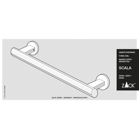 Zack Scala Polished Stainless Steel 66 cm Towel Rail - Premium Bathroom Luxury