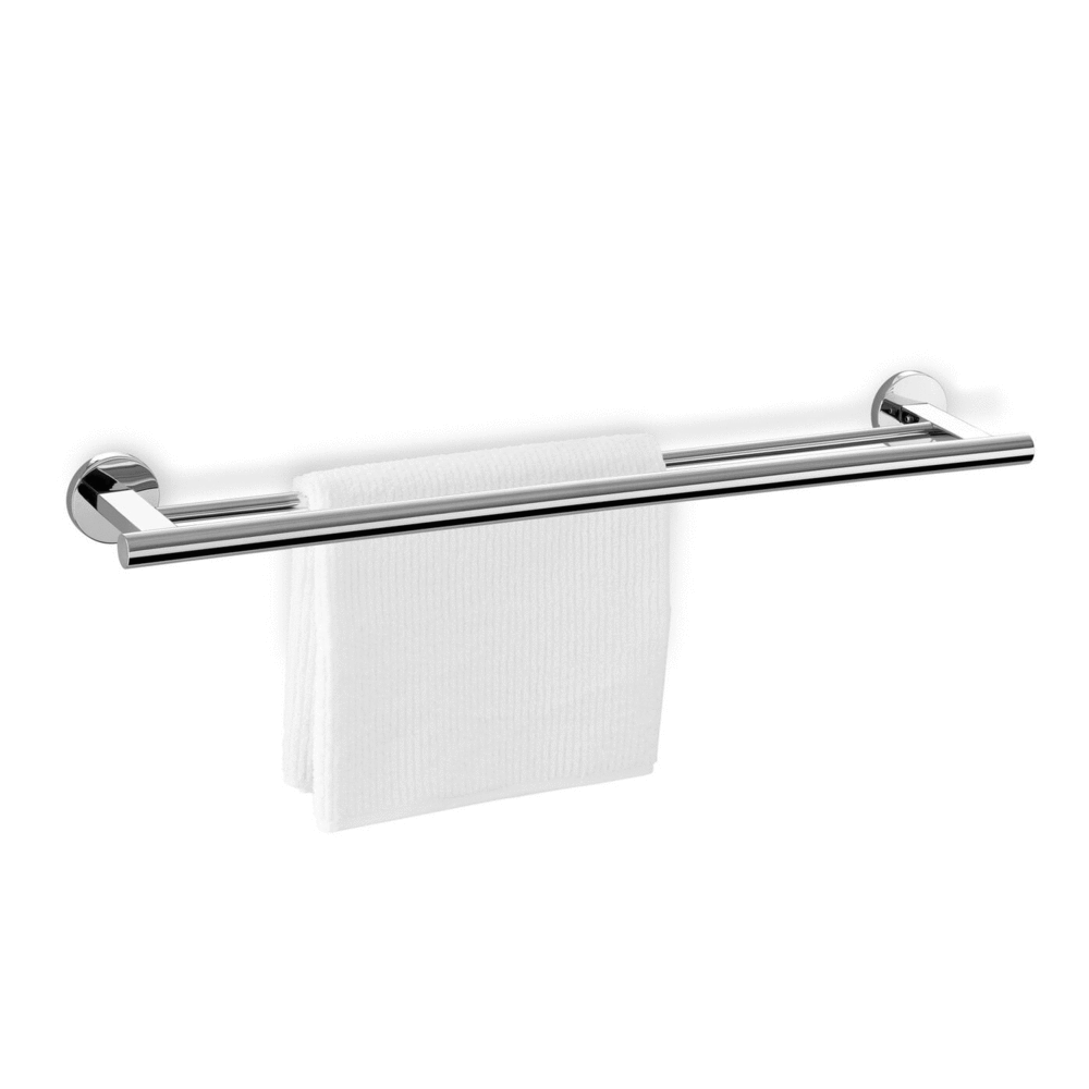 Zack Scala Polished Stainless Steel Double Towel Rail - Premium Bathroom Organisation
