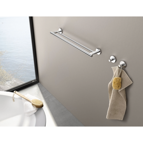 Zack Scala Polished Stainless Steel Double Towel Rail - Premium Bathroom Organisation