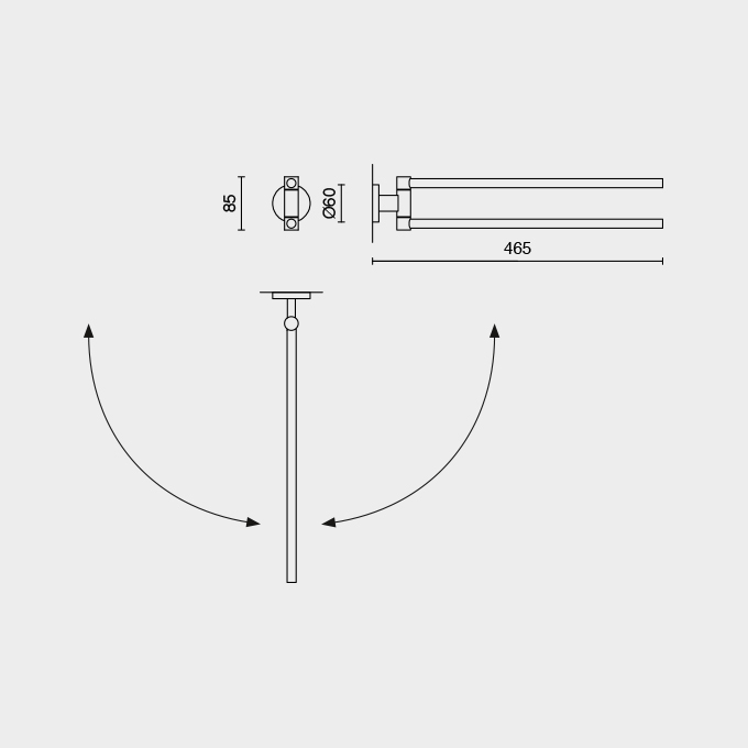 Zack Scala Polished Stainless Steel Swivelling Towel Rail - Premium Rotating Luxury