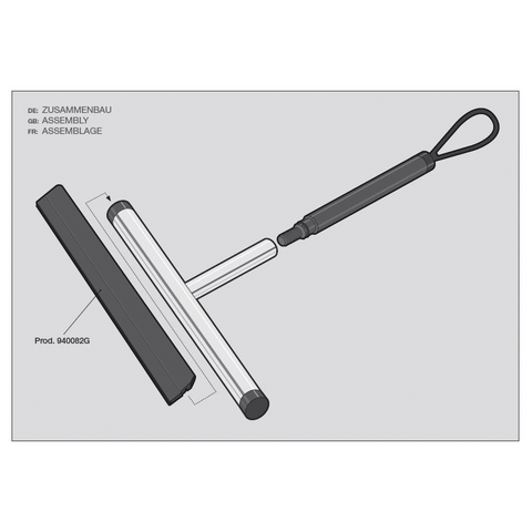 Zack Jaz Polished Stainless Steel Short Handle Squeegee 40082