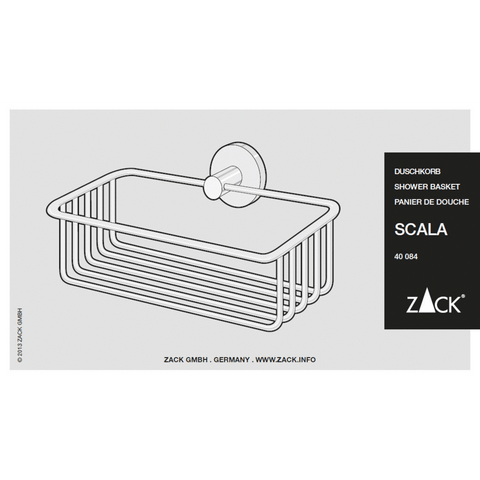 Zack Scala Polished Stainless Steel 23.5 cm Shower Basket 40084