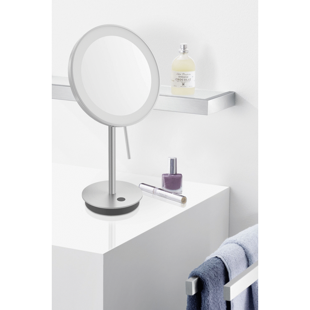 Zack Alona LED Cosmetic Mirror with 5x Magnification | Brushed Stainless Steel