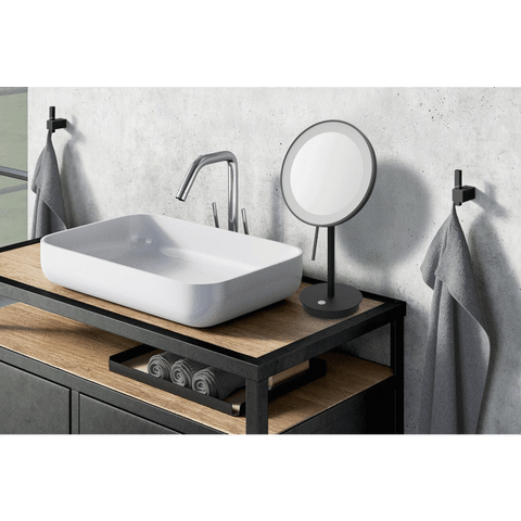 Zack Alona Black Stainless Steel LED Make-up Mirror 40142