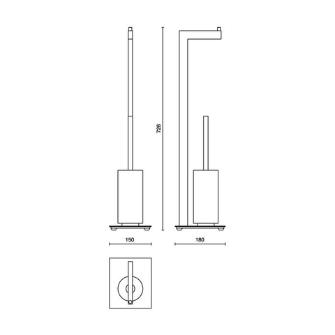 Zack Linea Brushed Stainless Steel Toilet Butler 40382