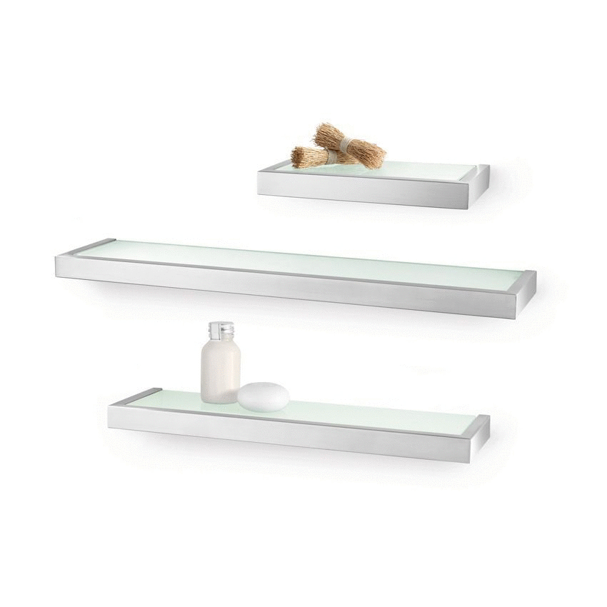 Zack Linea Brushed Stainless Steel 46.5 cm Bathroom Shelf 40384