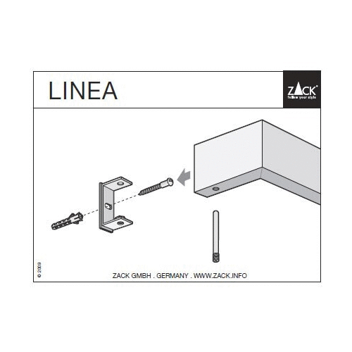 Zack Linea Brushed Stainless Steel 46.5 cm Bathroom Shelf 40384