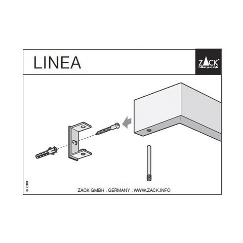 Zack Linea Brushed Stainless Steel 46.5 cm Bathroom Shelf 40384