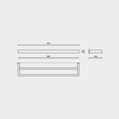 Zack Linea Brushed Stainless Steel 61.5 cm Double Towel Rail 40393