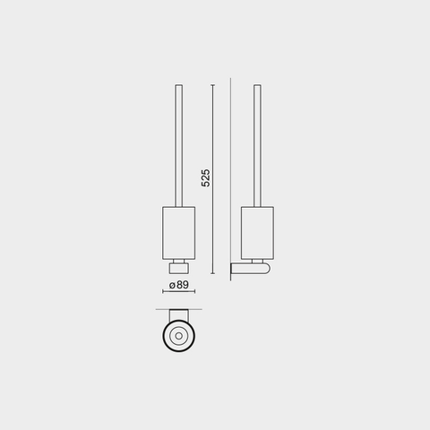 Zack Atore Brushed Stainless Steel Wall Mounted Toilet Brush - Premium Quality Bathroom Accessory