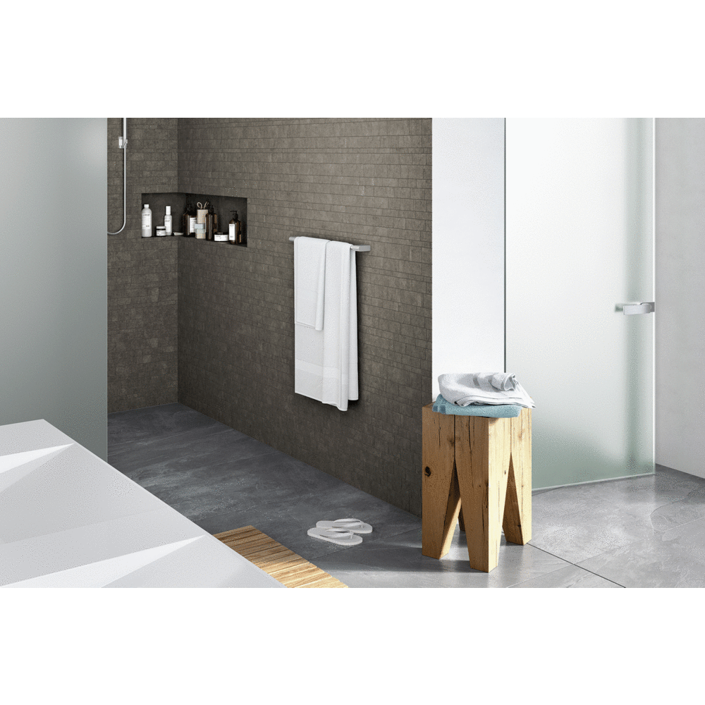 Zack Atore Brushed Stainless Steel 50 cm Towel Rail 40421