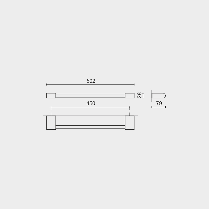 Zack Atore Brushed Stainless Steel 50 cm Towel Rail 40421