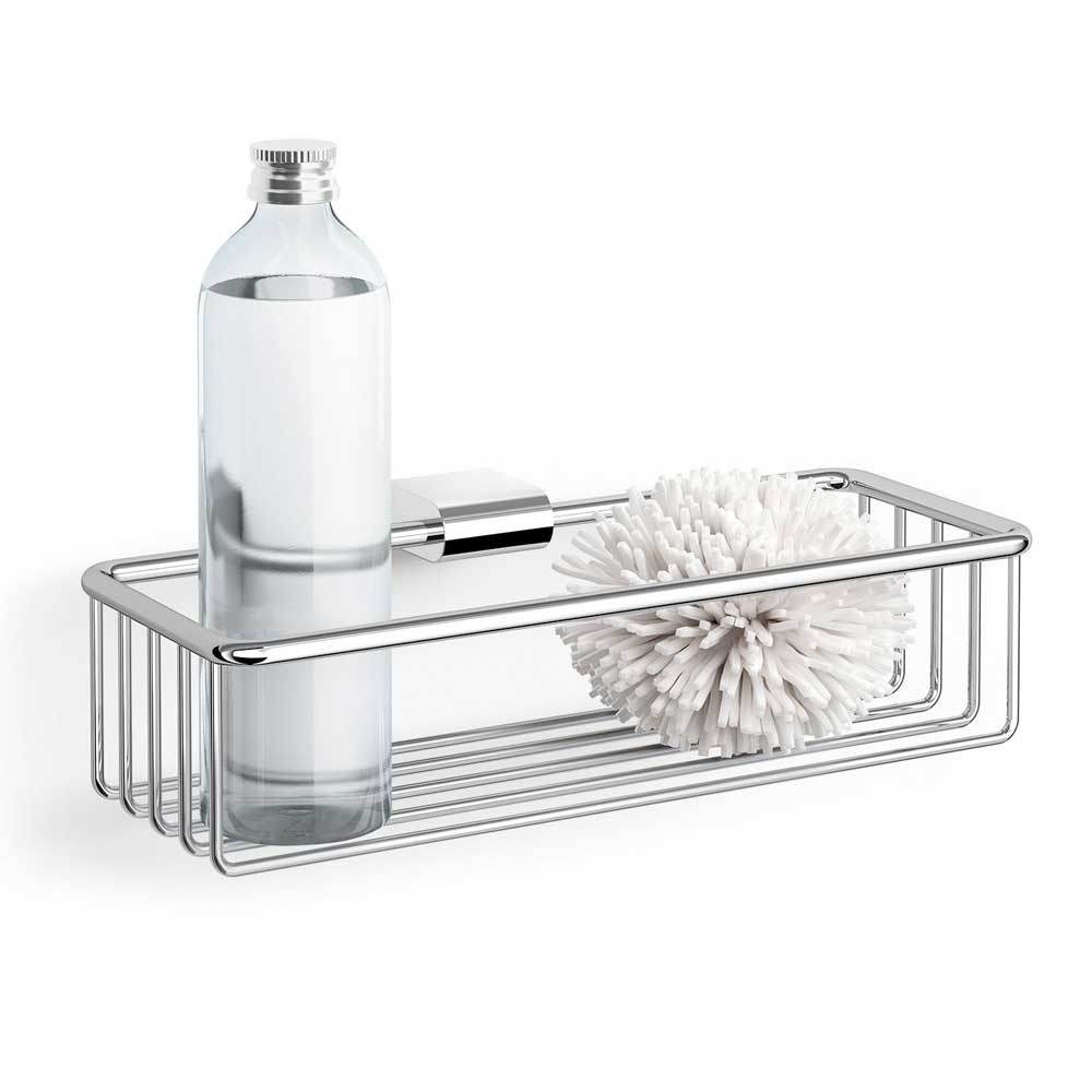 Zack Atore Polished Stainless Steel Wall Shower Basket, Small, 40463