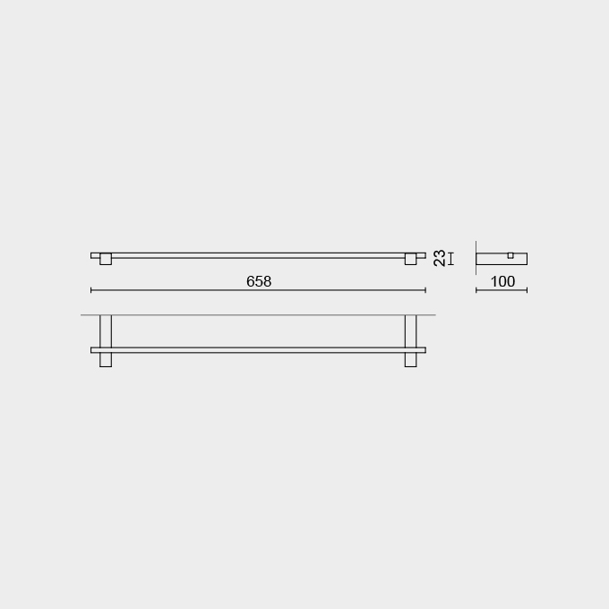 Zack Carvo Brushed Stainless Steel 66 cm Towel Rail 40482