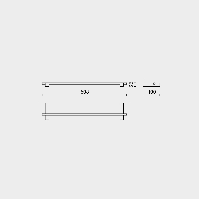 Zack Carvo Brushed Stainless Steel 5 cm Towel Rail 40485