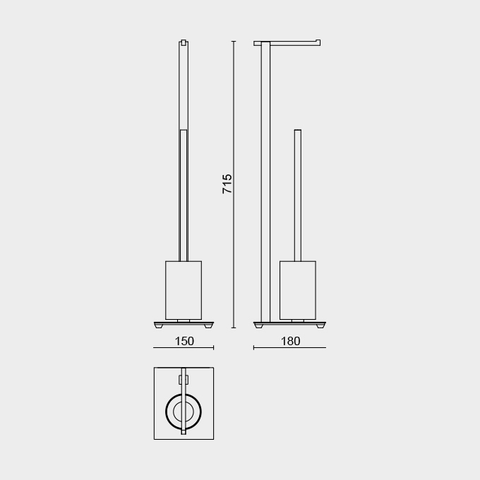 Zack Carvo Brushed Stainless Steel Toilet Butler 40488
