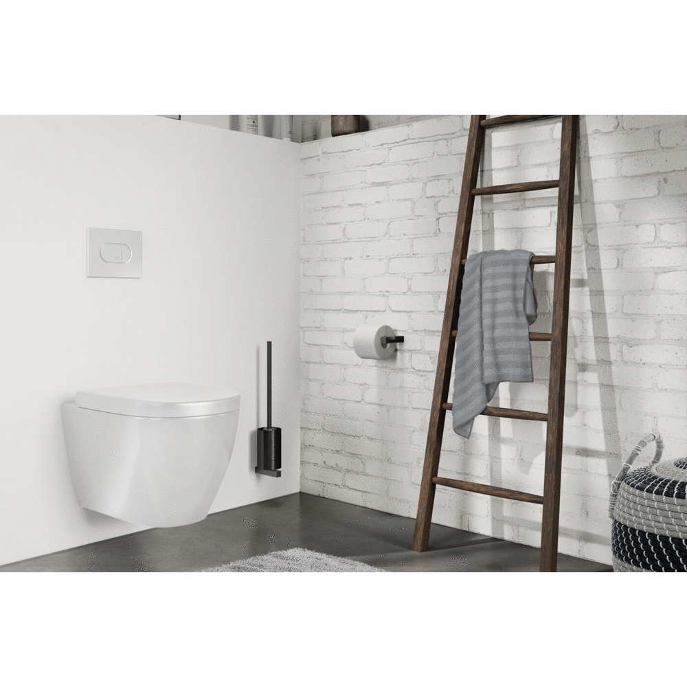 Zack Carvo Powder Coated Black Stainless Steel Toilet Roll Holder 40500