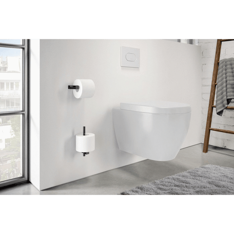 Zack Carvo Powder Coated Black Stainless Steel Toilet Roll Holder 40500