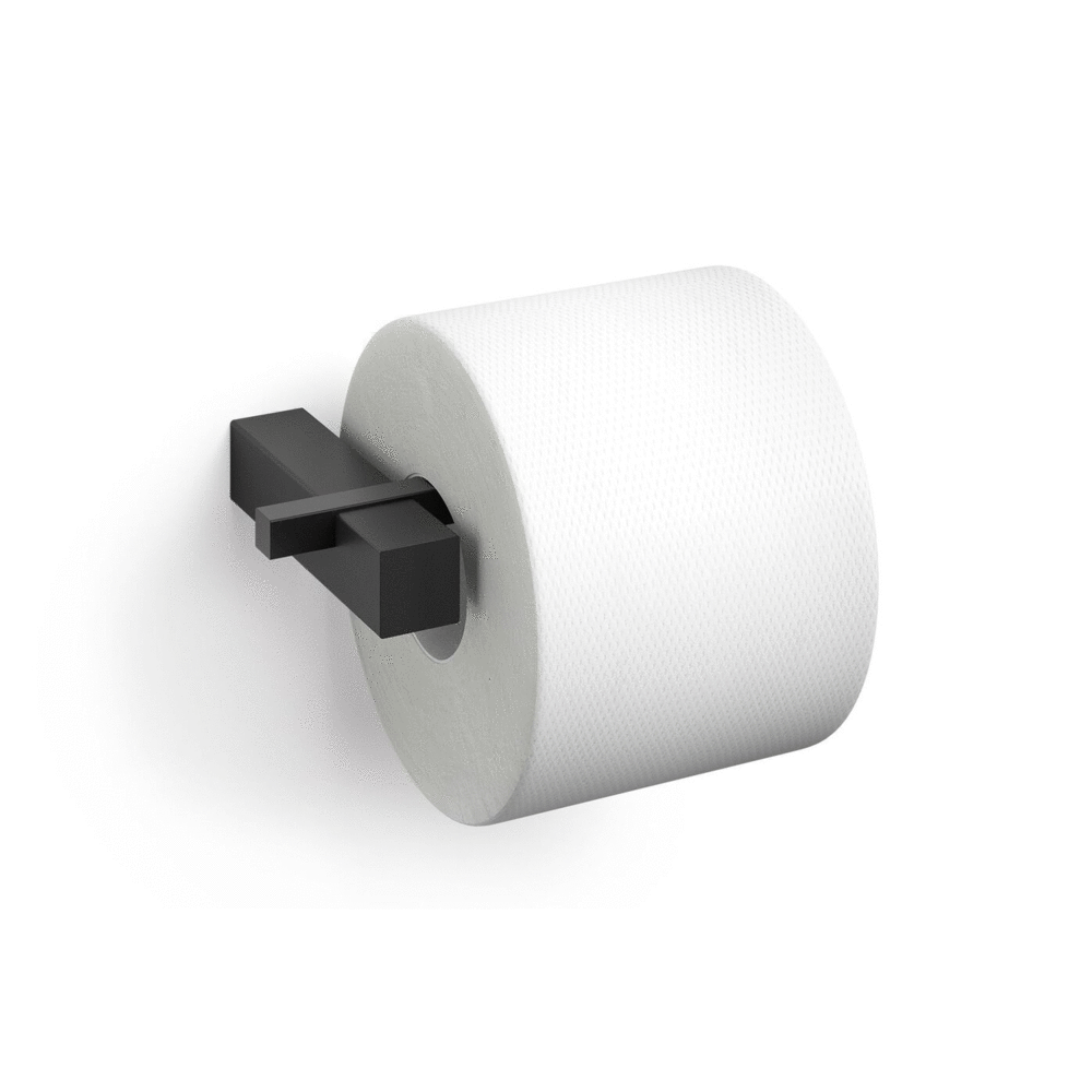 Zack Carvo Powder Coated Black Stainless Steel Toilet Roll Holder 40500