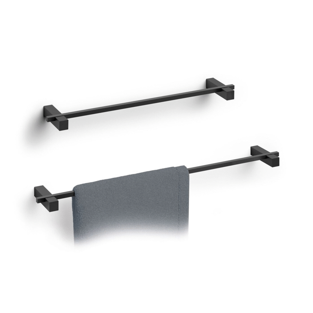 Zack Carvo Powder Coated Black Stainless Steel 66 cm Towel Rail 40502