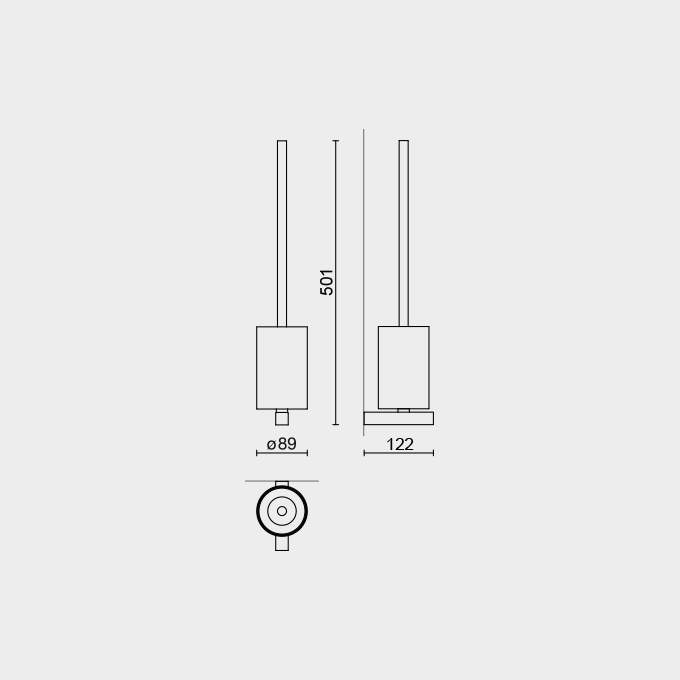 Zack Carvo Powder Coated Black Stainless Steel Wall Toilet Brush 40507