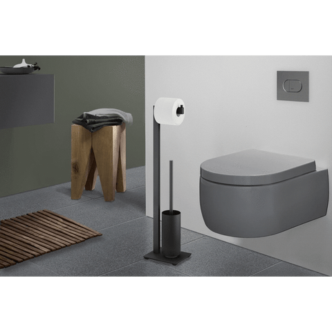 Zack Linea Black Stainless Steel Toilet Butler 40572