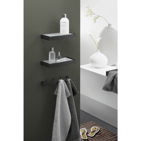 Zack Linea Premium Black Stainless Steel Bathroom Shelf - 26.5cm German Engineering