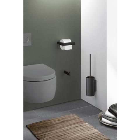 Zack Linea Black Stainless Steel Toilet Roll Holder 40576