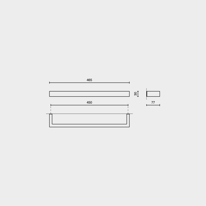 Zack Linea Black Stainless Steel 46.5 cm Towel Rail 40577