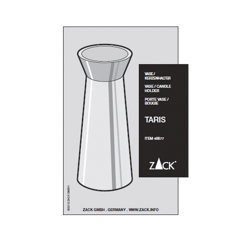 Zack Taris Premium Brushed Stainless Steel Vase & Candle Holder - Green/Blue Inserts
