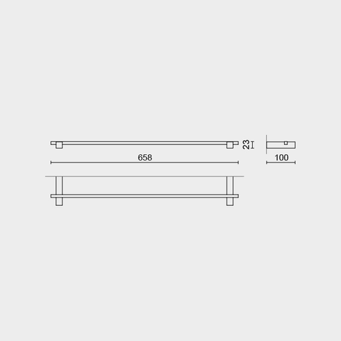 Zack Carvo White Stainless Steel 66 cm Towel Rail 40812