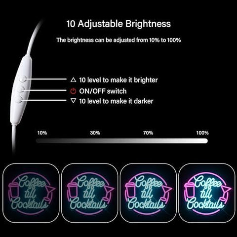 Coffee till Cocktail Neon Signs Blue Pink Led Neon Bar Sign Letter Neon Light Coffee Led Signs Cocktail Bar Neon for Cafe Bar Restaurant Party Wall Decor Gift