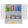 Taylor & Brown Maine White Double Mirrored Door Bathroom Cabinet with Storage Shelf Bathroom Home Furniture Decorative