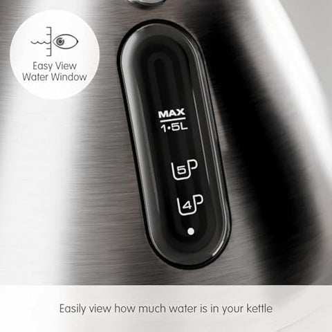 Morphy Richards Venture Pyramid Kettle - Brushed Stainless Steel - 1.5L - Rapid Boil - Metal - 100130