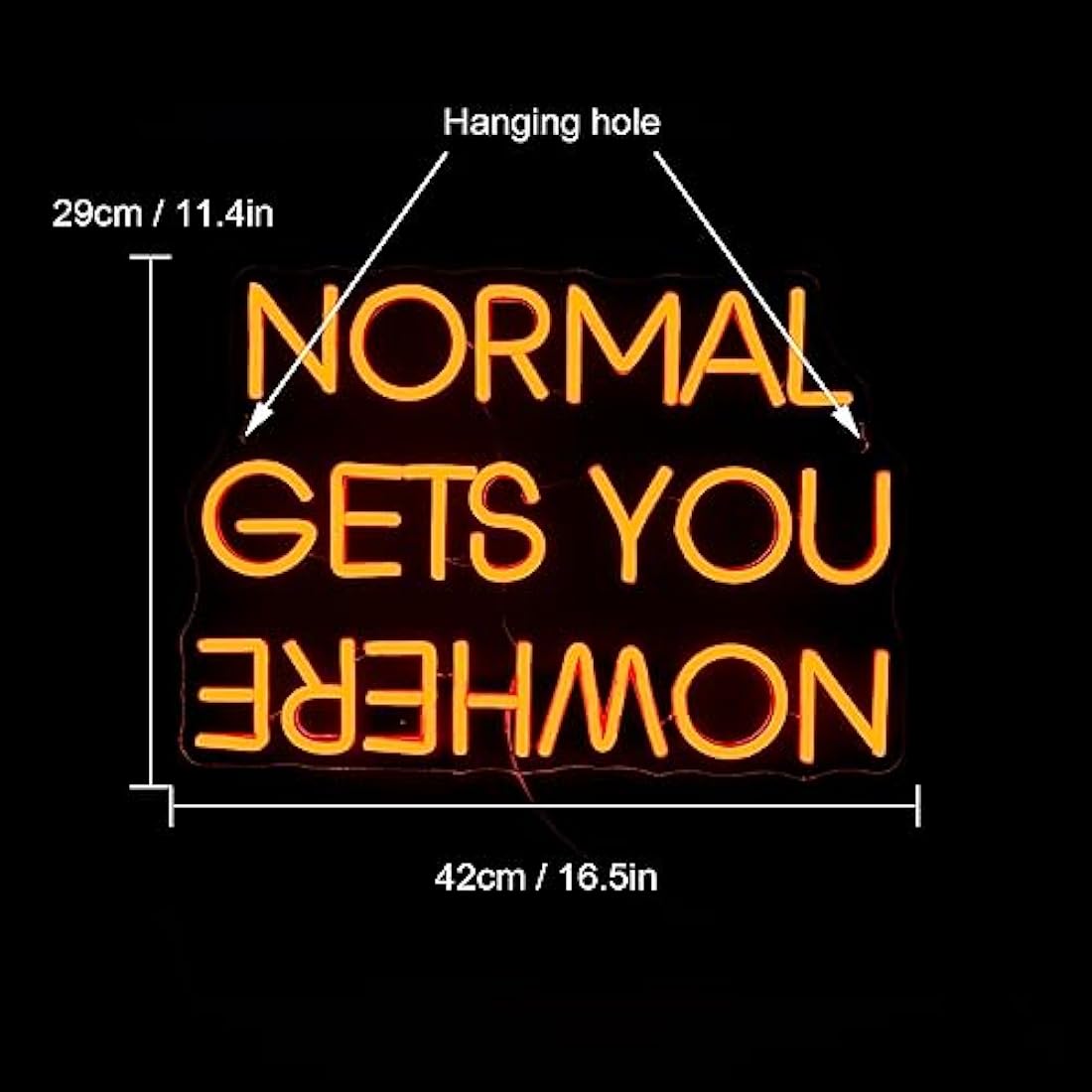 Wanxing Normal Gets You Nowhere Neons Sign, Red LED Neon Light for Wall Decor USB Power Letter Neon Light Sign for Bedroom Pub Home Bar Room Club Party Window Decor