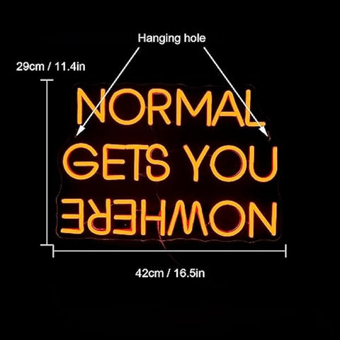 Wanxing Normal Gets You Nowhere Neons Sign, Red LED Neon Light for Wall Decor USB Power Letter Neon Light Sign for Bedroom Pub Home Bar Room Club Party Window Decor