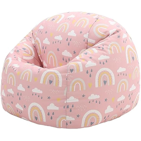 icon Rainbow Print Kids Bean Bag, Kids Bean Bag Chair with Filling Included for Girls and Boys, Childs Chair, Beanbags for Children, Nursery Décor, Playroom Décor, Bedroom Accessories