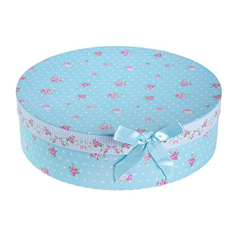 Porcelain Fine China Soup Pasta Bowls Wide Rimmed Set 4 Gift Box 9 inch 23cm (Rose Blue)