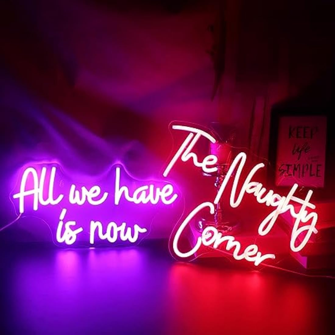 QiaoFei LED "The Naughty Corner" Neon Sign Word/Letters USB Powered Neon Lights for Girls Room Home Bar Art Wall Decor Party Window Living Room Decor Birthday Christmas' Gift(Red)