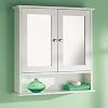 Taylor & Brown Maine White Double Mirrored Door Bathroom Cabinet with Storage Shelf Bathroom Home Furniture Decorative