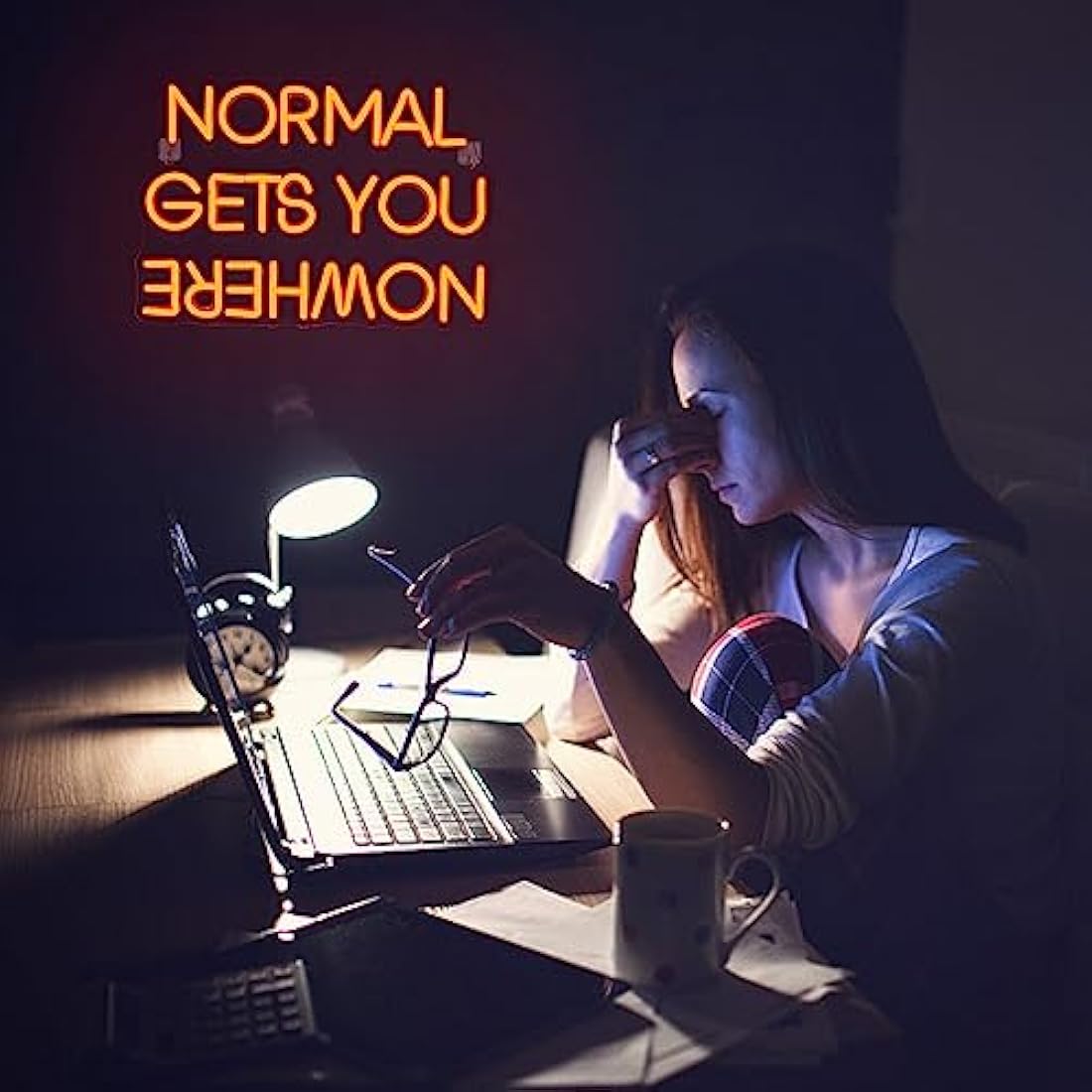 Wanxing Normal Gets You Nowhere Neons Sign, Red LED Neon Light for Wall Decor USB Power Letter Neon Light Sign for Bedroom Pub Home Bar Room Club Party Window Decor