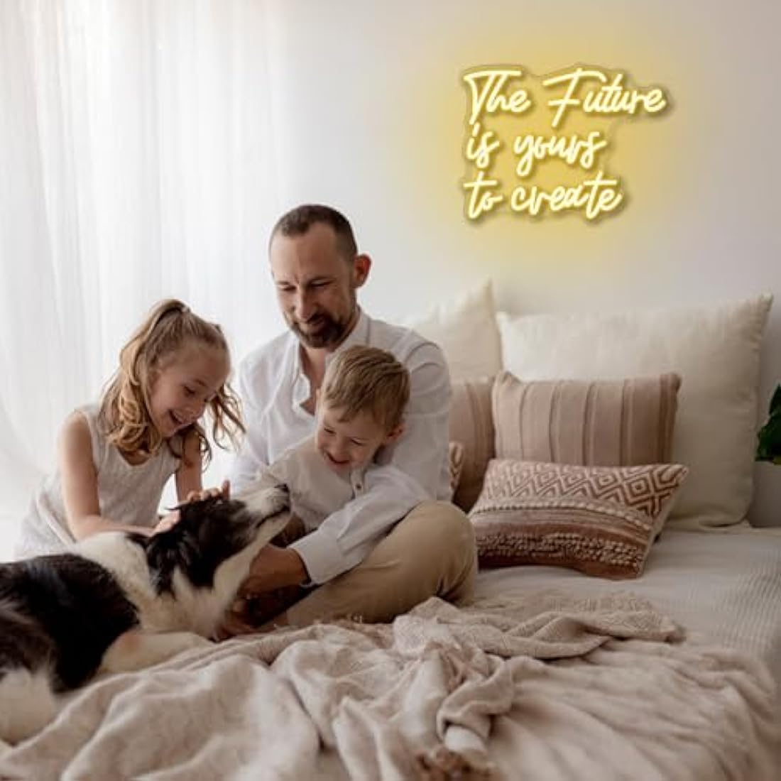 LUCUNSTAR The Future is Yours to Create Neon Sign,Letters Light Signs for Wall Decoration,Warm White Neon Light Sign With Usb Connection for Bedroom,Window,Living Room,Office,Classroom Decor
